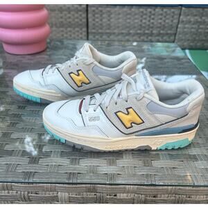 New Balance 550 GS White/Yellow/Teal Size 4.5Y